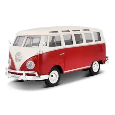 Maisto - Volkswagen Van Samba, Bílo/červená 1:25