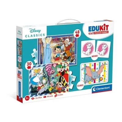 EDUkit - Disney Classics 4v1 (pexeso, 48 + 30 puzzle, 6 kostek)