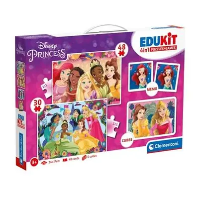 EDUkit - Princess 4v1 (pexeso, 48 + 30 puzzle, 6 kostek)