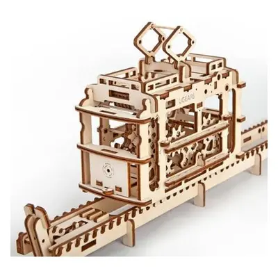 Ugears 3D dřevěné mechanické puzzle Kabinová lanovka s tratí