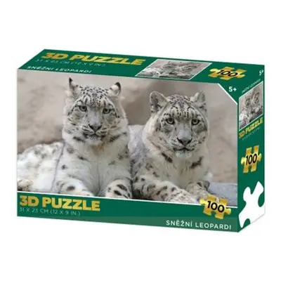 Puzzle 3D - Sněžní leopardi