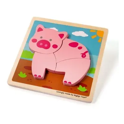 Bigjigs Toys Vkládací puzzle Prasátko