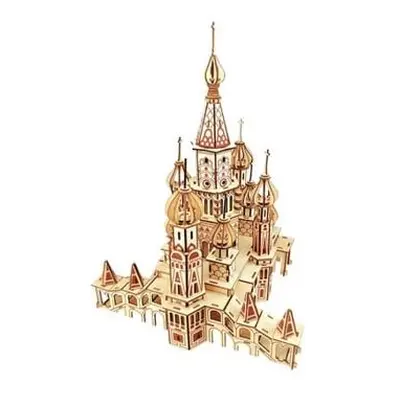 Woodcraft Dřevěné 3D puzzle Chrám Vasila Blaženého přírodní