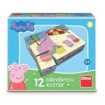 PEPPA PIG 12 Dřevěné licenční kostky