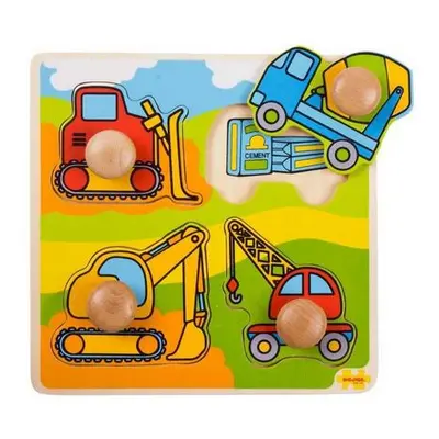 Bigjigs Toys Vkládací puzzle stavební stroje