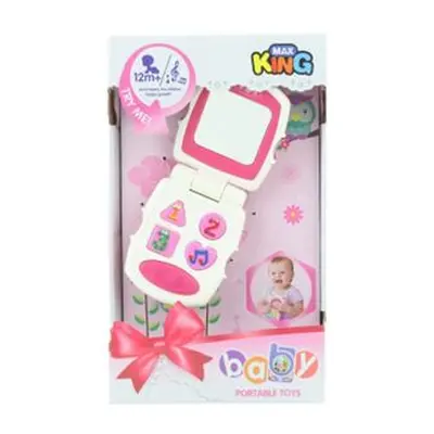 Baby telefon růžový na baterie