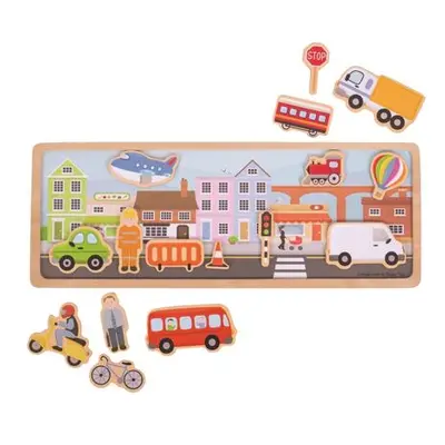 Bigjigs Toys magnetické puzzle město