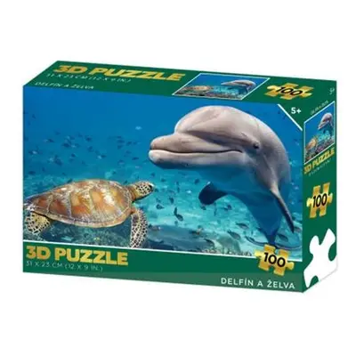 Puzzle 3D - Delfín a želva