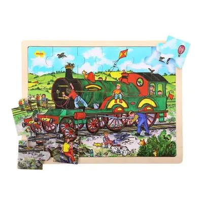 Bigjigs Toys Dřevěné puzzle vlak 24 dílků