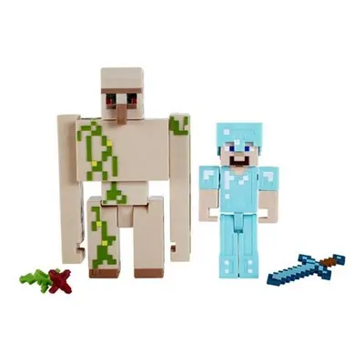 Minecraft 8 cm figurka dvojbalení varianta 1 Steve and Iron Golem