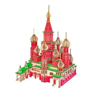 Woodcraft Dřevěné 3D puzzle Chrám Vasila Blaženého barevný