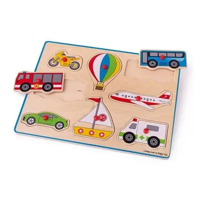 Bigjigs Toys Vkládací puzzle dopravní prostředky