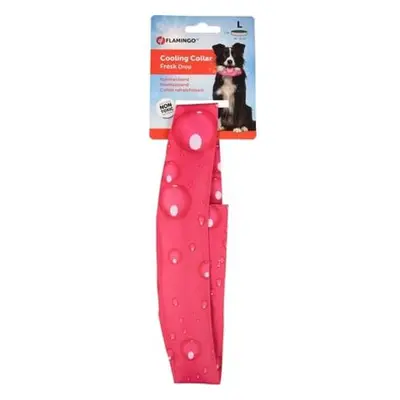 Flamingo Chladící obojek pro psy vzor kapky fuchsia L 49-56cm