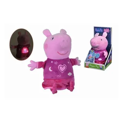 Peppa Pig 2v1 plyšový usínáček, hrající + světlo, růžový, 25 cm