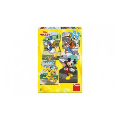 Puzzle Mickey ve městě 4x54 dílků v krabici