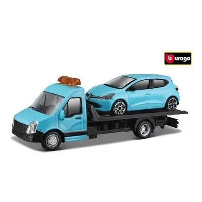 Bburago 1:43 Odtahovka + Renault Clio modré