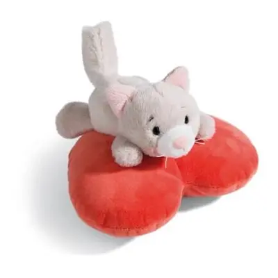 NICI plyš Love Kočička huňatá ležící, srdce, 13cm