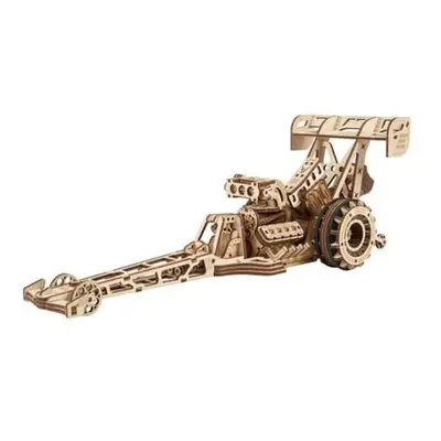 Ugears 3D dřevěné mechanické puzzle Závodní auto (dragster)