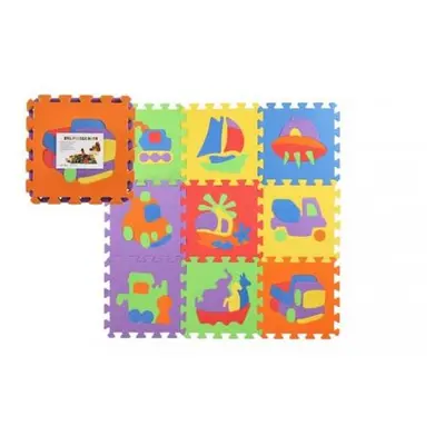 Teddies Pěnové puzzle Dopravní prostředky 29x29x1cm 10ks ve fólii