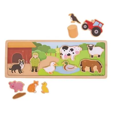 Bigjigs Toys magnetické puzzle farma