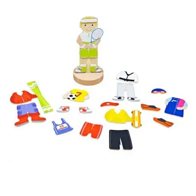 Bigjigs Toys Magnetické oblékací puzzle sportovní aktivity