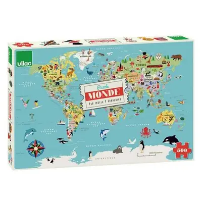 Vilac Puzzle Mapa světa 500 dílků