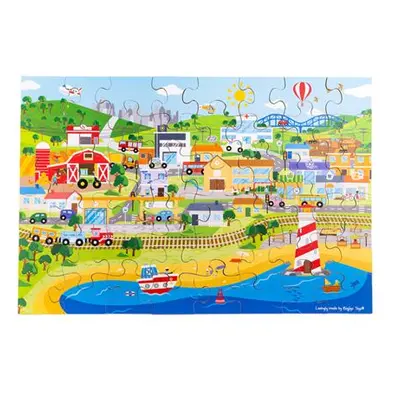 Bigjigs Toys Podlahové puzzle Město 48 dílků