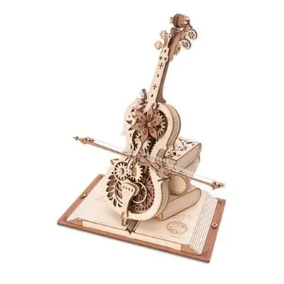 RoboTime dřevěné mechanické puzzle Kouzelné violoncello (elektrický pohon)