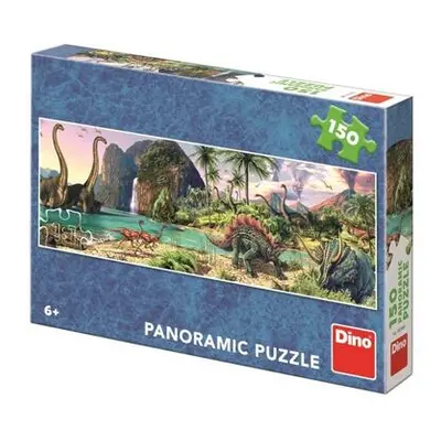 DINO Panoramic puzzle 150 dílků DINOSAUŘI U JEZERA