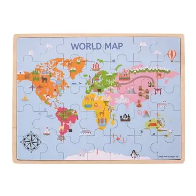 Bigjigs Toys Dřevěná puzzle mapa světa