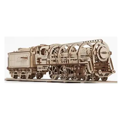 Ugears 3D dřevěné mechanické puzzle Parní lokomotiva 4-6-0 s tendrem