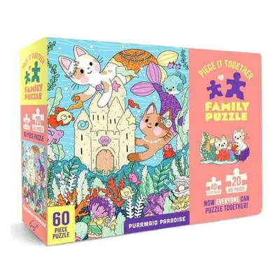 Chronicle Books Rodinné puzzle Purrmaid Paradise 60 dílků