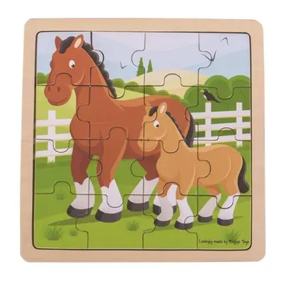 Bigjigs Toys puzzle - Kůň s hříbátkem