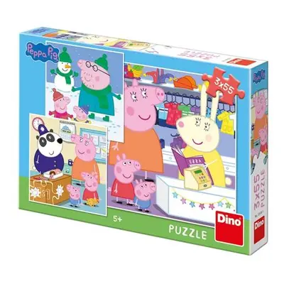 Dino Peppa pig: veselé odpoledne 3 x 55 dílků