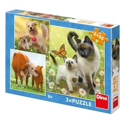 Dino Puzzle Rodinka 3x55 dílků