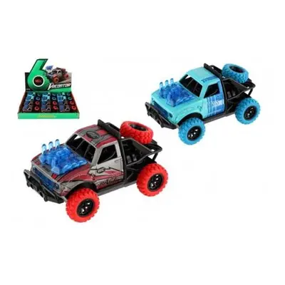 Auto Off-Road plast 11x7cm na baterie se světlem, zvukem na zpětné natažení