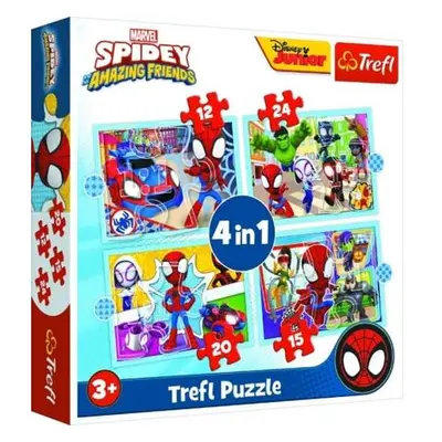 Puzzle 4v1 Spidey a jeho úžasní přátelé/Disney Marvel