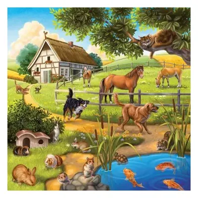 RAVENSBURGER-Domácí zvířata 3 x 49d - puzzle