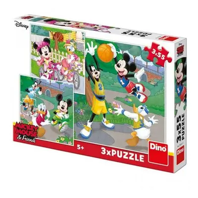 Puzzle Walt Disney Mickey a Minnie sportovci 3x55d