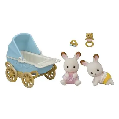 Sylvanian Families Dvojčata Chocolate králíků s kočárkem