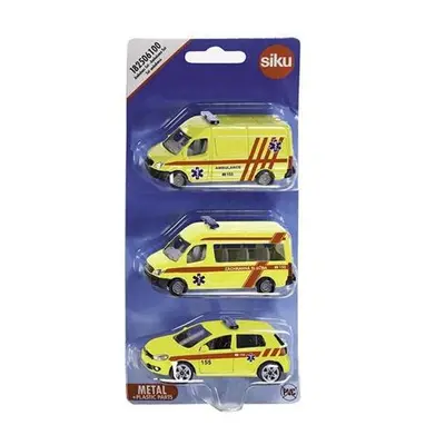 SIKU Sada 3 vozidel ambulance česká verze