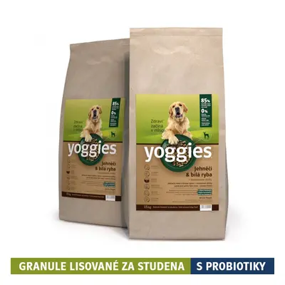 30kg Yoggies Jehněčí maso&bílá ryba, granule lisované za studena s probiotiky