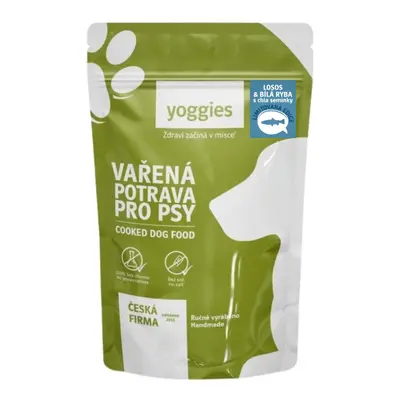 650g Yoggies Vařená potrava pro psy – losos a bílá ryba s chia semínky