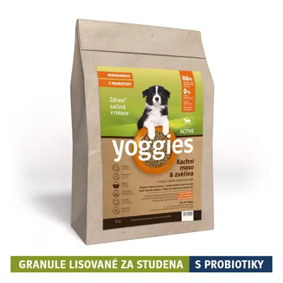 2kg Yoggies Active Kachní maso&zvěřina, minigranule lisované za studena s probiotiky