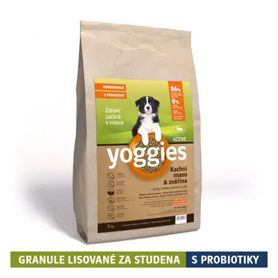 5kg Yoggies Active Kachní maso&zvěřina, minigranule lisované za studena s probiotiky