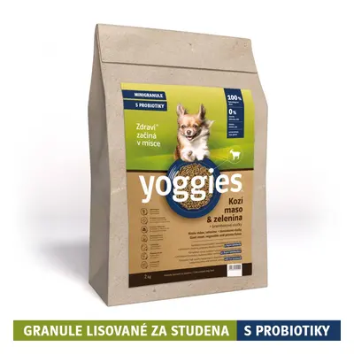 2kg Yoggies Kozí maso&zelenina, hypoalergenní minigranule lisované za studena s probiotiky