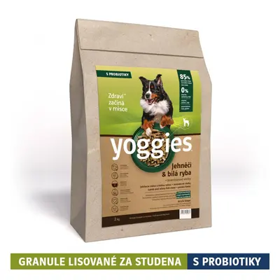 2kg Yoggies Jehněčí maso&bílá ryba, granule lisované za studena s probiotiky