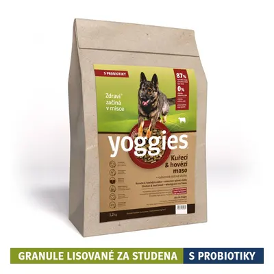 1,2kg Yoggies Kuřecí&hovězí maso, granule lisované za studena s probiotiky