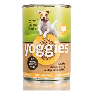 400g Yoggies krůtí konzerva s batáty a bodlákovým olejem