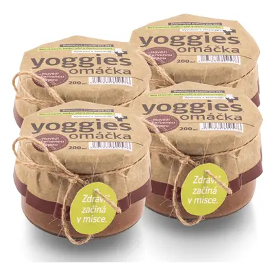 4x200ml Yoggies omáčka s hovězím masem a červenou řepou